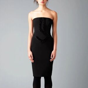 2010 Runway Black Strapless Dress